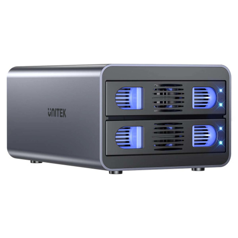 Unitek Obudowa RAID do dysku SATA 2.5"/3.5" | 4 tryby | 40TB | USB-C | 10Gb/s | S1308C01-EU