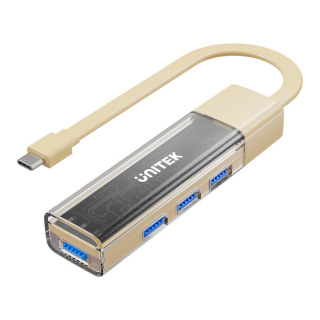 Unitek Hub dwukierunkowy USB-C/USB-A 5Gbps | 4x USB-A | Kremowy | H1319ACL01