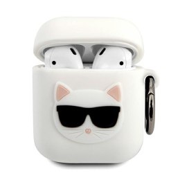 Karl Lagerfeld AirPods cover biały Silicone Choupette