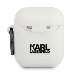 Karl Lagerfeld AirPods cover biały Silicone Choupette