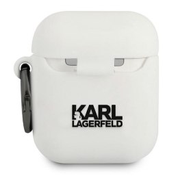 Karl Lagerfeld AirPods cover biały Silicone Ikonik