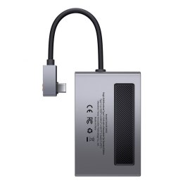 Hub 6w1 Baseus Magic, USB-C do USB 3.0 + HDMI + USB-C PD + Jack 3.5mm + microSD/SD z klipsem na ekran