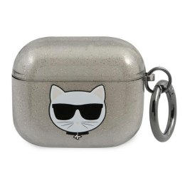 Karl Lagerfeld AirPods 3 cover czarny Glitter Choupette