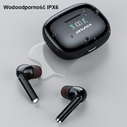 AWEI słuchawki sportowe Bluetooth 5.2 TA8 TWS + stacja dokująca czarny/black