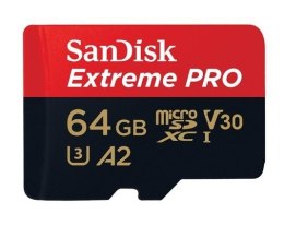 Karta pamięci SanDisk Extreme Pro microSDXC 64GB 170/90 MB/s A2 C10 V30 (SDSQXCY-064G-GN6MA)