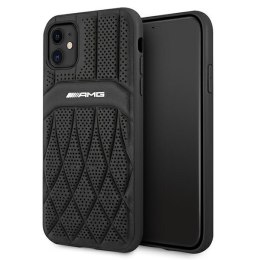 AMG AMHCN61OSDBK iPhone 11 6,1" czarny/black hardcase Leather Curved Lines