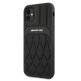 AMG AMHCN61OSDBK iPhone 11 6,1" czarny/black hardcase Leather Curved Lines