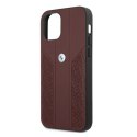 Etui BMW BMHCP12MRSPPR iPhone 12/12 Pro 6,1" czerwony/red hardcase Leather Curve Perforate