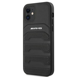 AMG AMHCP12SGSEBK iPhone 12 mini 5,4" czarny/black hardcase Leather Debossed Lines