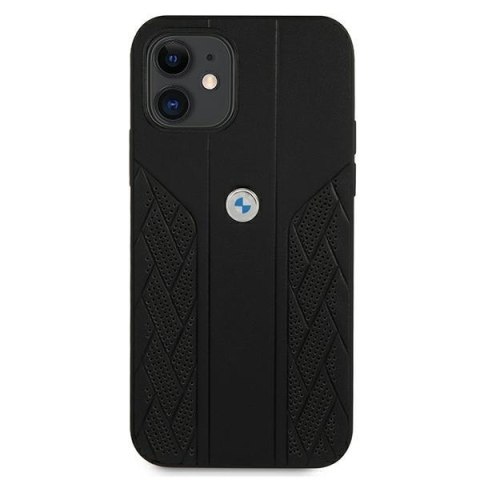 Etui BMW BMHCP12SRSPPK iPhone 12 mini 5,4" czarny/black hardcase Leather Curve Perforate