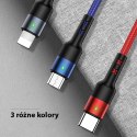 USAMS Kabel pleciony U26 3w1 3m 2A Fast Charge (lightning/microUSB/USB-C) SJ412USB01 (US-SJ412)