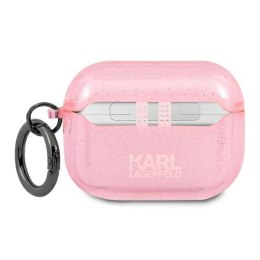 Karl Lagerfeld AirPods Pro cover różowy Glitter Karl`s Head