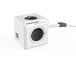 Allocacoc Listwa zasilająca PowerCube Extended USB 3m 2404/FREUPC Szara