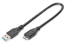 Digitus Kabel połączeniowy USB 3.1 Gen.1 SuperSpeed 5Gbps Typ USB A/microUSB B M/M czarny 0,25m