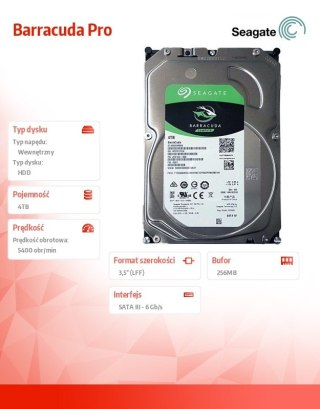 Seagate Dysk Barracuda 4TB 3,5 256 ST4000DM004