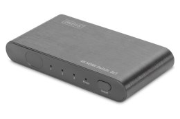 Digitus Przełącznik/Switch HDMI 3-portowy, 4K 60Hz UHD 3D HDR, HDCP 2.2, audio