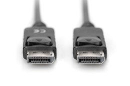 Digitus Kabel połączeniowy DisplayPort z zatrzaskami 1080p 60Hz FHD Typ DP/DP M/M czarny 3m