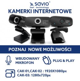 Elmak Kamera Internetowa USB Full HD SAVIO CAK-01 z mikrofonem