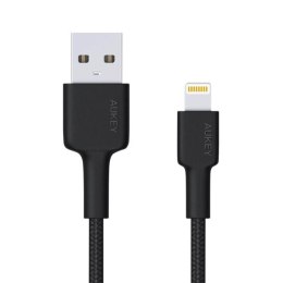 AUKEY CB-AL05 nylonowy kabel Quick Charge Lightning-USB | 2m | certyfikat MFi Apple