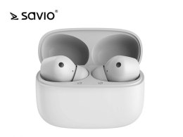 Elmak Słuchawki bezprzewodowe Savio TWS ANC-101 BT 5.0 z aktywną redukcją szumów, mikrofonem i power bankiem