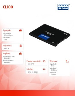 GOODRAM Dysk SSD CL100 G3 960GB SATA3 2,5