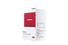 Dysk zewnętrzny SSD Samsung T7 (1TB; USB 3.2; czerwony; MU-PC1T0R/WW)