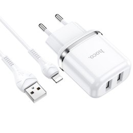 HOCO N4 ASPIRING NETWORK CHARGER + LIGHTNING CABLE WHITE