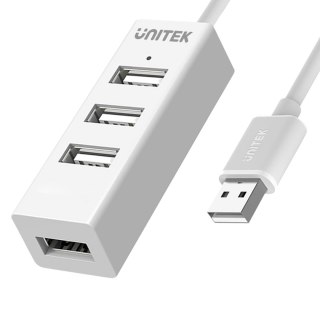 Unitek Mini Hub 4x USB 2.0 | 0,1m | Biały | Y-2146