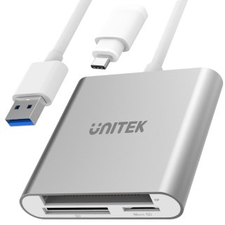 Unitek Czytnik kart All-in-One | USB-C | USB-A | 0,3m | Y-9313D