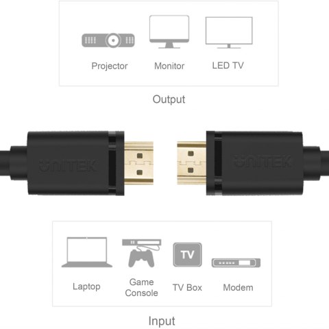 Unitek Kabel HDMI 2.0 | 4K 60Hz | 1m | Y-C136M