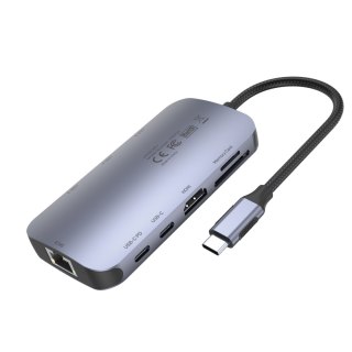 Unitek Hub N9+ | 9 portów | USB-C, HDMI, PD 100W, czytnik kart | D1071A