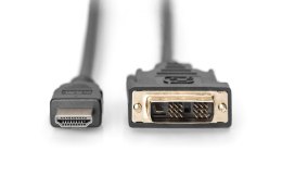 Kabel Assmann AK-330300-050-S (HDMI M - DVI-D M; 5m; kolor czarny)