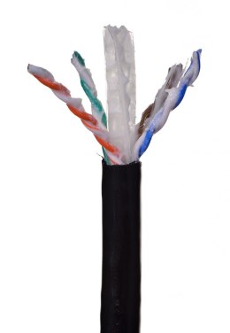 Kabel U/UTP A-LAN zewnętrzny, żelowany 24 AWG KIU6OUTZ305 (UTP; 305m; kat. 6; kolor czarny)