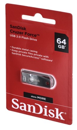 Pendrive SanDisk Cruzer Force SDCZ71-064G-B35 (64GB; USB 2.0; kolor inox, kolor srebrny)