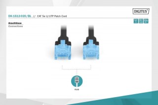 Digitus Patch cord U/UTP kat.5e PVC 2m czarny