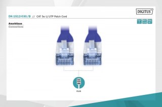 Digitus Patch cord U/UTP kat.5e PVC 3m niebieski