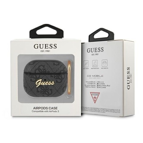 Guess GUA34GSMK AirPods 3 cover szary/grey 4G Script Metal Collection