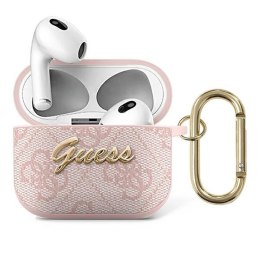 Guess GUA34GSMP AirPods 3 cover różowy/pink 4G Script Metal Collection