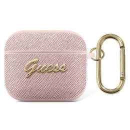Guess GUA3SASMP AirPods 3 cover różowy/pink Saffiano Script Metal Collection