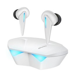 AWEI słuchawki Bluetooth 5.0 T23 TWS + stacja dokująca gamingowe biały/white