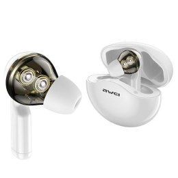 AWEI słuchawki sportowe Bluetooth T12 TWS białe/white