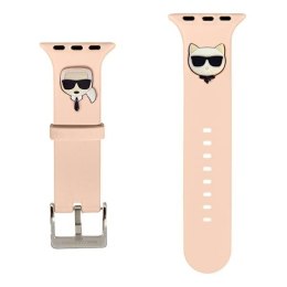 Karl Lagerfeld Pasek Apple Watch 38/40/41mm różowy strap Silicone Karl & Choupette Heads