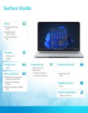 Microsoft Surface Laptop Studio Win11Pro i7-11370H/32GB/2TB/RTXA2000 4GB/14.4 cala Commercial Platinum AIK-00009