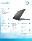 Dell Notebook Vostro 3510 Win11Pro i5-1135G7/8GB/256GB SSD/15.6 FHD/Intel UHD/FgrPr/Cam & Mic/WLAN + BT/Backlit Kb/3 Cell/3Y BWOS