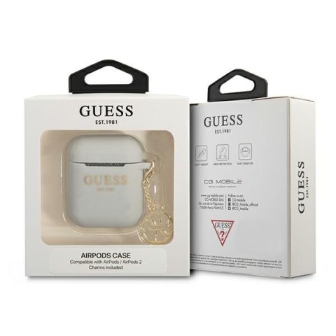 Guess AirPods cover szary Silicone Charm 4G Collection