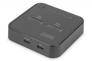 Digitus Podwójna stacja dokująca do dysków SSD M.2 NVMe z funkcją klonowania offline, USB-C, Czarna