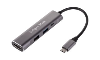 Krüger&Matz Adapter (HUB) USB typu C na HDMI/USB3.0/USB2.0/C port