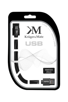Krüger&Matz Kabel USB - micro USB wtyk-wtyk 0.2m Kruger&Matz
