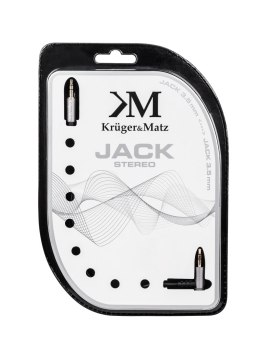 Krüger&Matz Kabel wtyk kątowy - wtyk prosty jack 3.5 stereo 1.0m Kruger&Matz