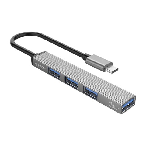 Orico Hub USB-C 4 porty USB-A 3.1 Gen1 5 Gbps alu